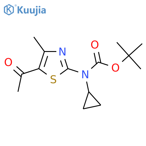 tert-butyl N-(5-acetyl-4-methyl-1,3-thiazol-2-yl)-N-cyclopropylcarbamate structure