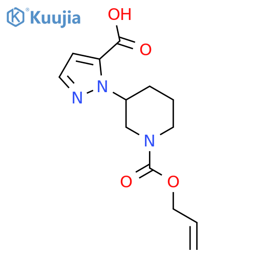 1-{1-[(prop-2-en-1-yloxy)carbonyl]piperidin-3-yl}-1H-pyrazole-5-carboxylic acid structure