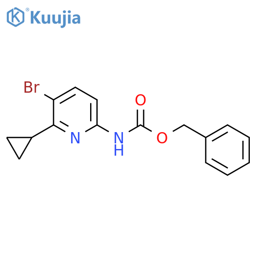 benzyl N-(5-bromo-6-cyclopropylpyridin-2-yl)carbamate structure