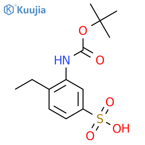 3-{(tert-butoxy)carbonylamino}-4-ethylbenzene-1-sulfonic acid structure
