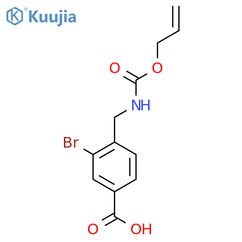 3-bromo-4-({(prop-2-en-1-yloxy)carbonylamino}methyl)benzoic acid structure