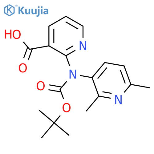 2-{(tert-butoxy)carbonyl(2,6-dimethylpyridin-3-yl)amino}pyridine-3-carboxylic acid structure