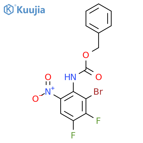 benzyl N-(2-bromo-3,4-difluoro-6-nitrophenyl)carbamate structure