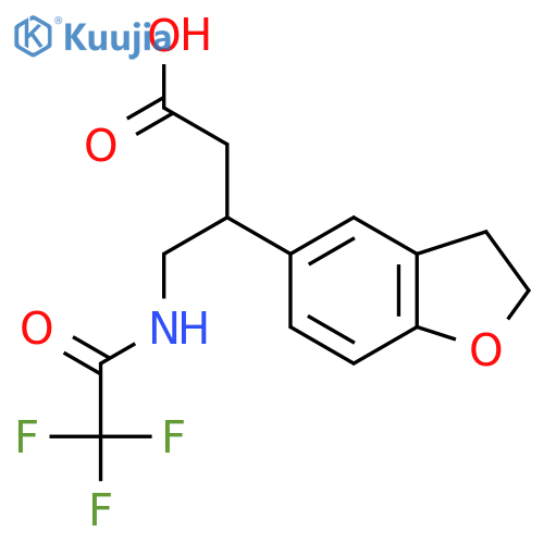 3-(2,3-Dihydro-1-benzofuran-5-yl)-4-(2,2,2-trifluoroacetamido)butanoic acid structure