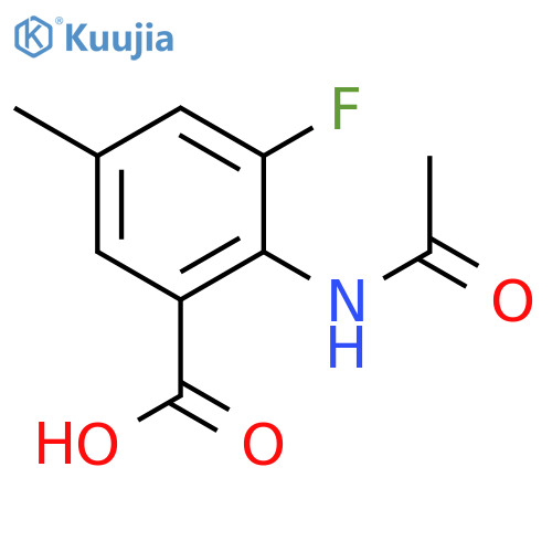 2-Acetamido-3-fluoro-5-methylbenzoic acid structure