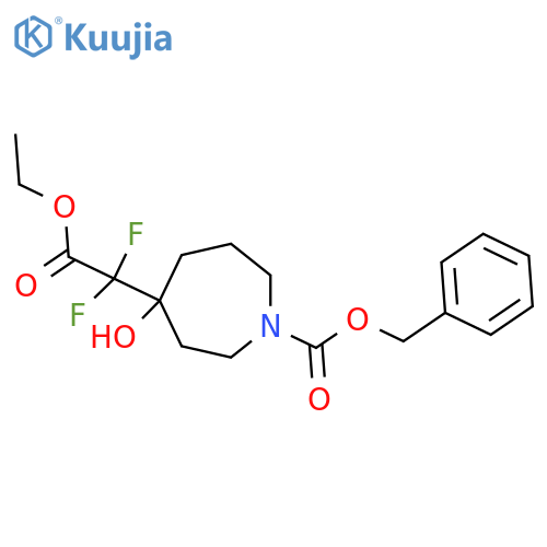 Benzyl 4-(2-ethoxy-1,1-difluoro-2-oxoethyl)-4-hydroxyazepane-1-carboxylate structure