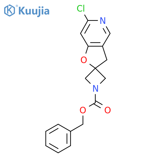 benzyl 6'-chloro-3'H-spiroazetidine-3,2'-furo3,2-cpyridine-1-carboxylate structure