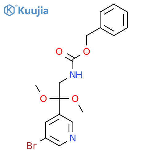 benzyl N-2-(5-bromopyridin-3-yl)-2,2-dimethoxyethylcarbamate structure