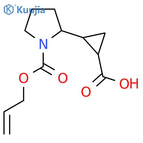 2-{1-(prop-2-en-1-yloxy)carbonylpyrrolidin-2-yl}cyclopropane-1-carboxylic acid structure
