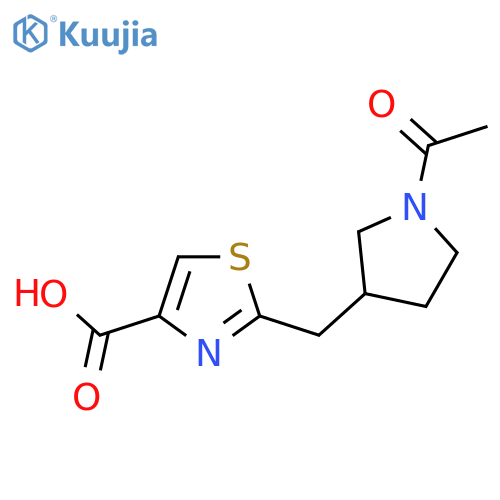 2-(1-acetylpyrrolidin-3-yl)methyl-1,3-thiazole-4-carboxylic acid structure