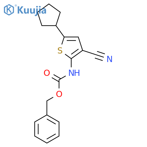 benzyl N-(3-cyano-5-cyclopentylthiophen-2-yl)carbamate structure