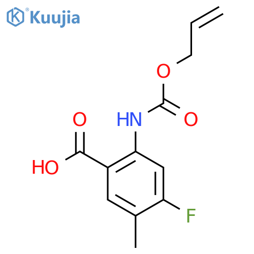 4-fluoro-5-methyl-2-{(prop-2-en-1-yloxy)carbonylamino}benzoic acid structure