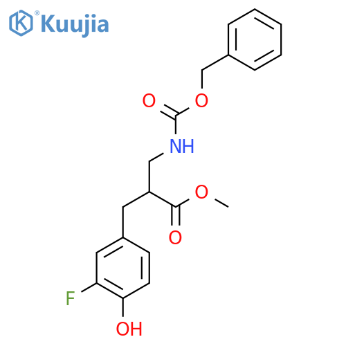 methyl 3-{(benzyloxy)carbonylamino}-2-(3-fluoro-4-hydroxyphenyl)methylpropanoate structure