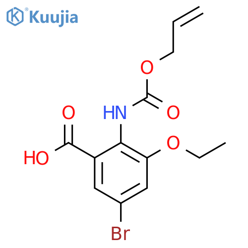 5-bromo-3-ethoxy-2-{(prop-2-en-1-yloxy)carbonylamino}benzoic acid structure