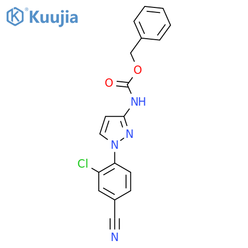 benzyl N-1-(2-chloro-4-cyanophenyl)-1H-pyrazol-3-ylcarbamate structure