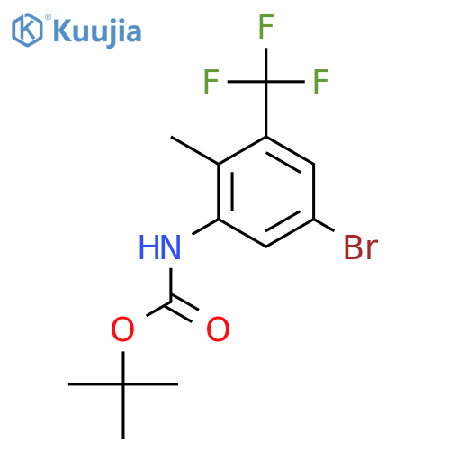 tert-butyl N-5-bromo-2-methyl-3-(trifluoromethyl)phenylcarbamate structure
