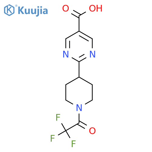 2-1-(2,2,2-trifluoroacetyl)piperidin-4-ylpyrimidine-5-carboxylic acid structure