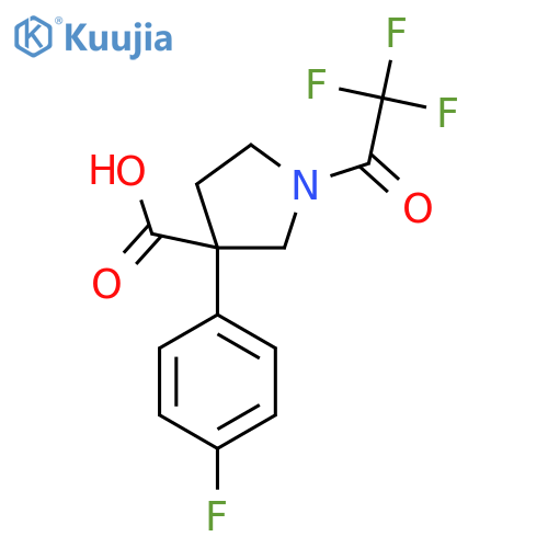 3-(4-Fluorophenyl)-1-(2,2,2-trifluoroacetyl)pyrrolidine-3-carboxylic acid structure