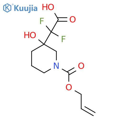 2,2-Difluoro-2-{3-hydroxy-1-[(prop-2-en-1-yloxy)carbonyl]piperidin-3-yl}acetic acid structure