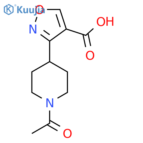 3-(1-Acetylpiperidin-4-yl)-1,2-oxazole-4-carboxylic acid structure