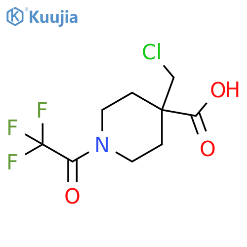 4-(Chloromethyl)-1-(2,2,2-trifluoroacetyl)piperidine-4-carboxylic acid structure