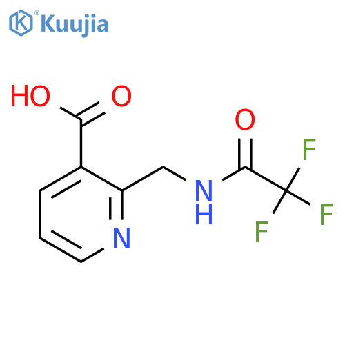 2-(2,2,2-trifluoroacetamido)methylpyridine-3-carboxylic acid structure