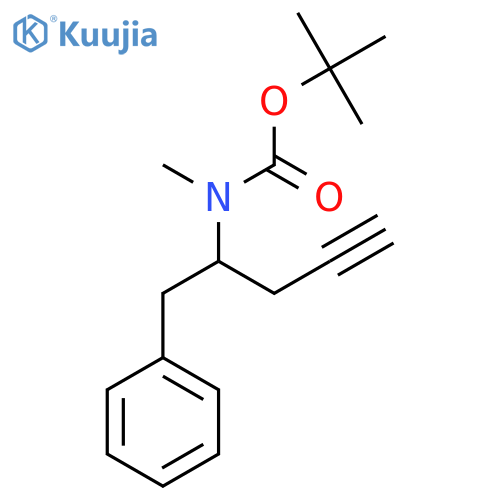 tert-butyl N-methyl-N-(1-phenylpent-4-yn-2-yl)carbamate structure