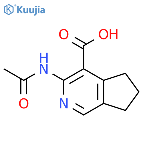 3-acetamido-5H,6H,7H-cyclopenta[c]pyridine-4-carboxylic acid structure