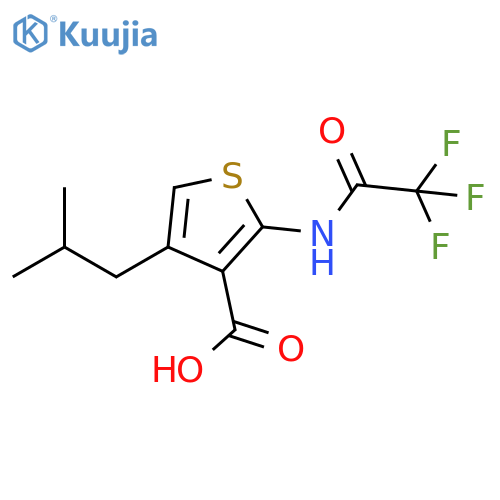 4-(2-Methylpropyl)-2-(2,2,2-trifluoroacetamido)thiophene-3-carboxylic acid structure