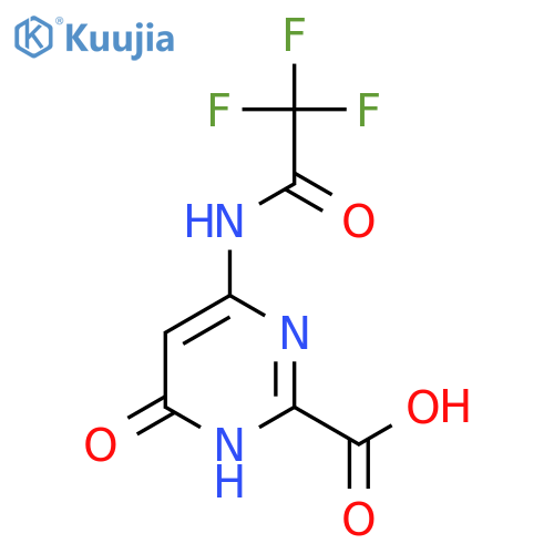 4-Hydroxy-6-(2,2,2-trifluoroacetamido)pyrimidine-2-carboxylic acid structure