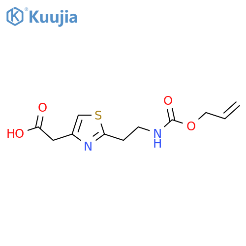 2-2-(2-{(prop-2-en-1-yloxy)carbonylamino}ethyl)-1,3-thiazol-4-ylacetic acid structure
