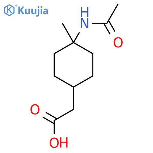 2-(1s,4s)-4-acetamido-4-methylcyclohexylacetic acid structure