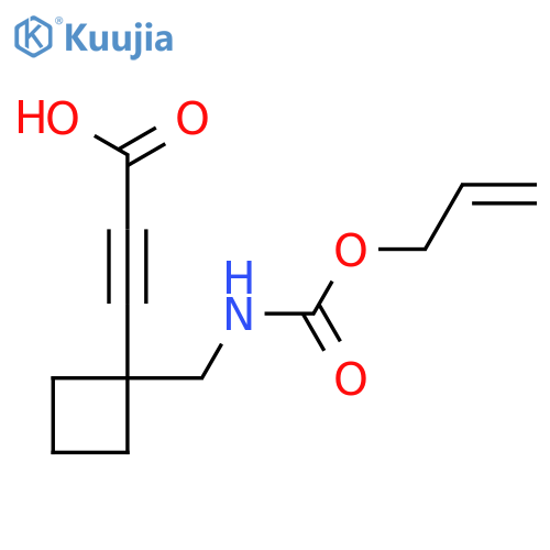 3-1-({(prop-2-en-1-yloxy)carbonylamino}methyl)cyclobutylprop-2-ynoic acid structure