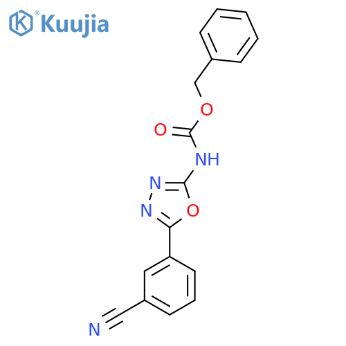 benzyl N-5-(3-cyanophenyl)-1,3,4-oxadiazol-2-ylcarbamate structure
