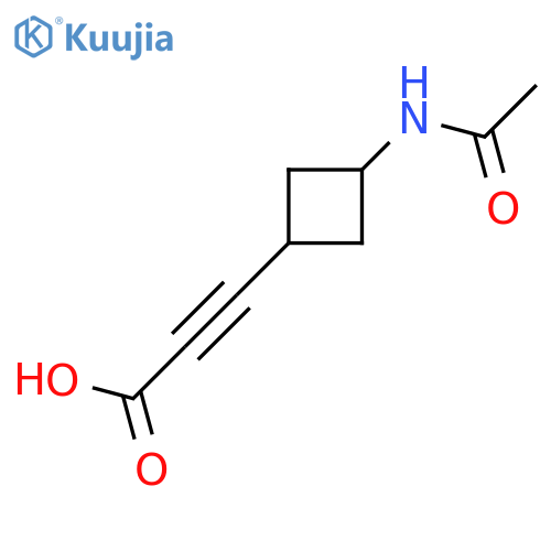 3-(3-Acetamidocyclobutyl)prop-2-ynoic acid structure