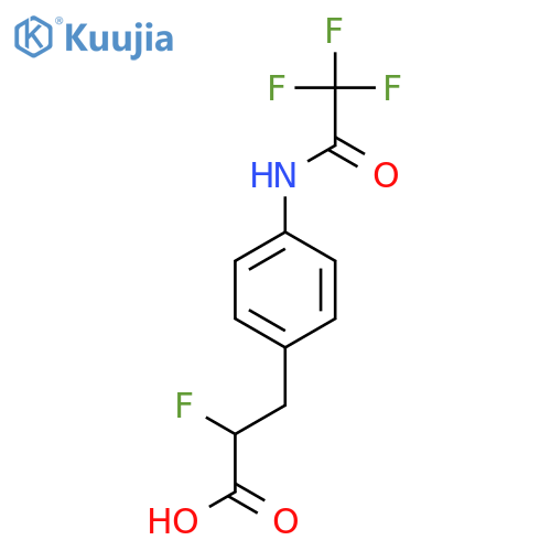 2-Fluoro-3-[4-(2,2,2-trifluoroacetamido)phenyl]propanoic acid structure