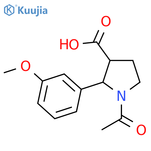 1-Acetyl-2-(3-methoxyphenyl)pyrrolidine-3-carboxylic acid structure