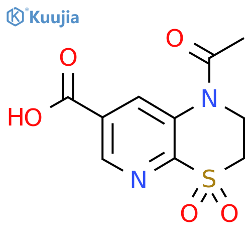 1-acetyl-4,4-dioxo-1H,2H,3H-4lambda6-pyrido2,3-b1,4thiazine-7-carboxylic acid structure