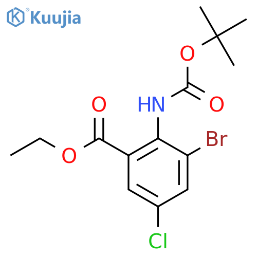 ethyl 3-bromo-2-{(tert-butoxy)carbonylamino}-5-chlorobenzoate structure