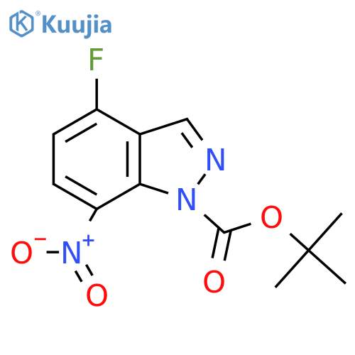 tert-butyl 4-fluoro-7-nitro-1H-indazole-1-carboxylate structure