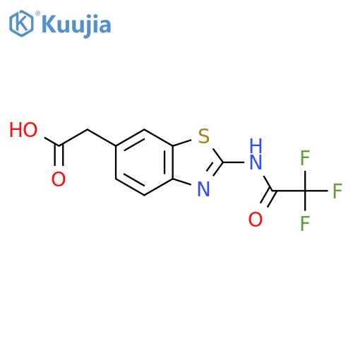 2-2-(2,2,2-trifluoroacetamido)-1,3-benzothiazol-6-ylacetic acid structure