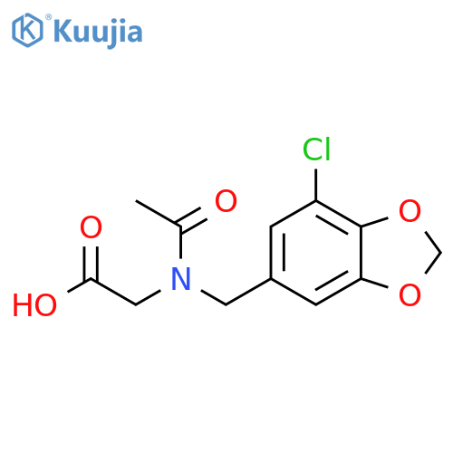 2-{N-(7-chloro-1,3-dioxaindan-5-yl)methylacetamido}acetic acid structure