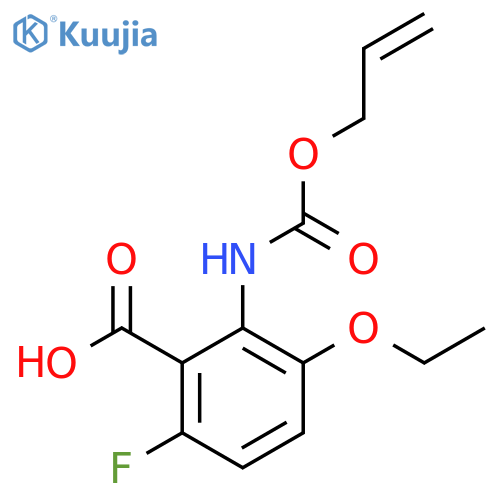 3-ethoxy-6-fluoro-2-{(prop-2-en-1-yloxy)carbonylamino}benzoic acid structure