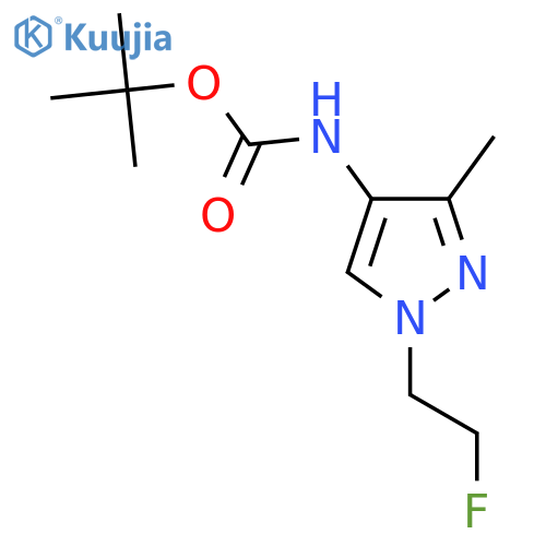 tert-butyl N-1-(2-fluoroethyl)-3-methyl-1H-pyrazol-4-ylcarbamate structure