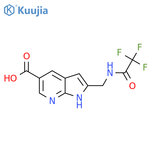2-(2,2,2-trifluoroacetamido)methyl-1H-pyrrolo2,3-bpyridine-5-carboxylic acid structure