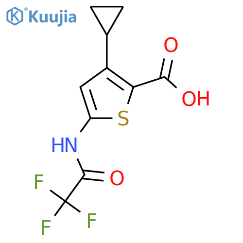 3-Cyclopropyl-5-(2,2,2-trifluoroacetamido)thiophene-2-carboxylic acid structure