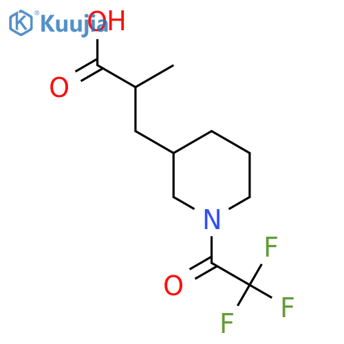 2-methyl-3-1-(2,2,2-trifluoroacetyl)piperidin-3-ylpropanoic acid structure