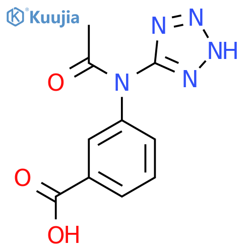 3-N-(1H-1,2,3,4-tetrazol-5-yl)acetamidobenzoic acid structure