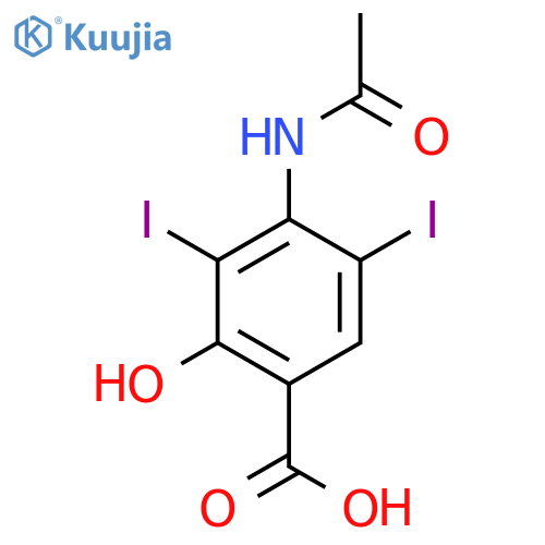 4-Acetamido-2-hydroxy-3,5-diiodobenzoic acid structure