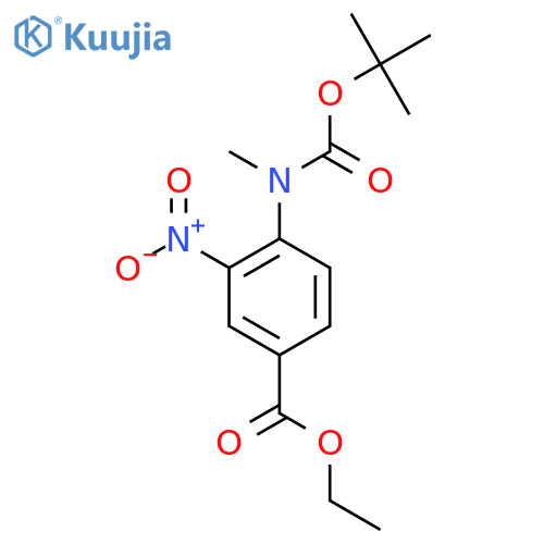 ethyl 4-{(tert-butoxy)carbonyl(methyl)amino}-3-nitrobenzoate structure